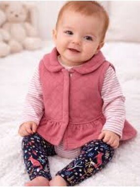 Carter’s Baby Girl Infant Pink Quilted Vest, Size 6M Sleeveless Peplum Outdoor